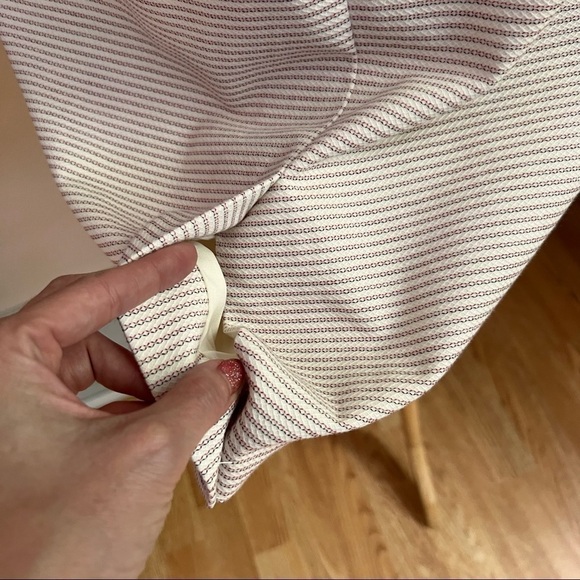 Talbots: NWT Red, Cream and Black Textured Horizontal Striped Dress Size 10 - Picture 8 of 13